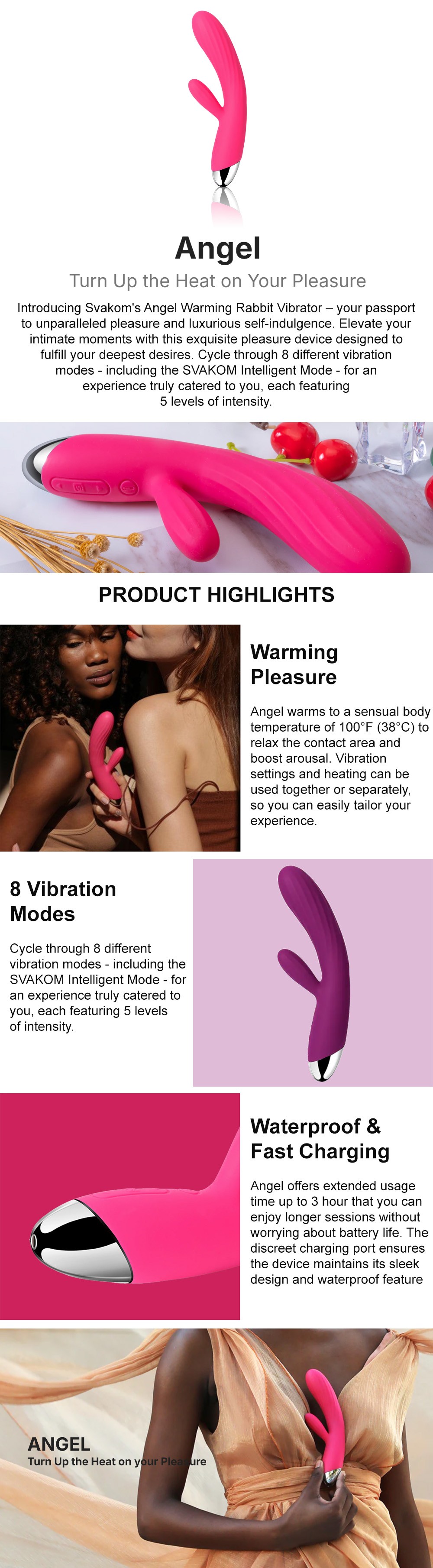 Svakom ANGEL Flexible Heating Rabbit Vibrator