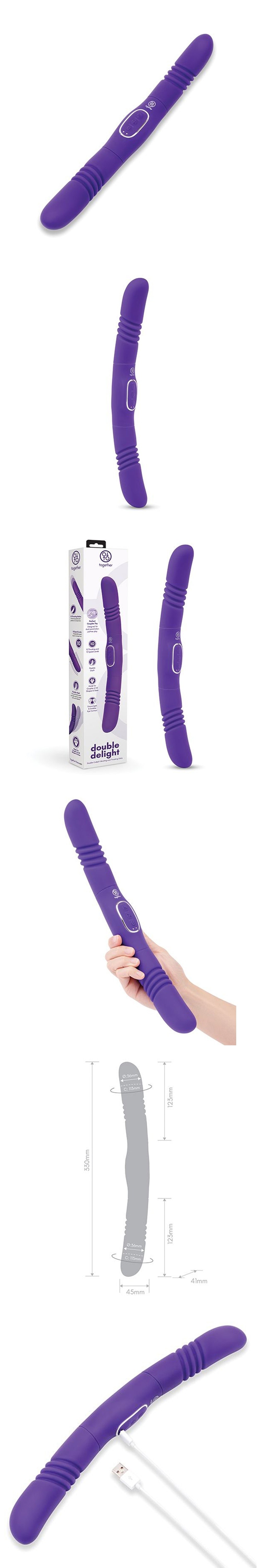 Together Double Delight Double-Ended Vibrating & Thrusting Vibrator