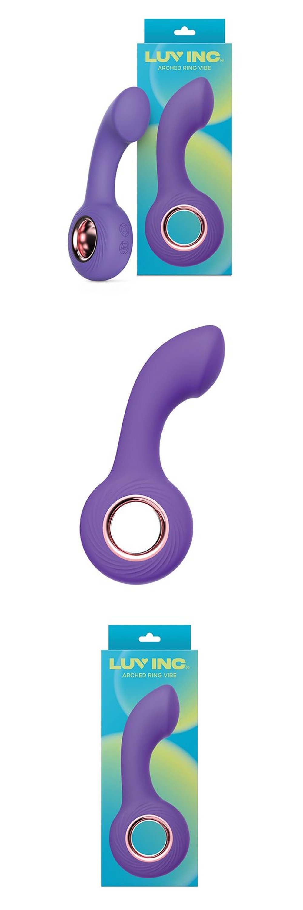 Arched G-spot Dildo Vibrator with Handle Ring