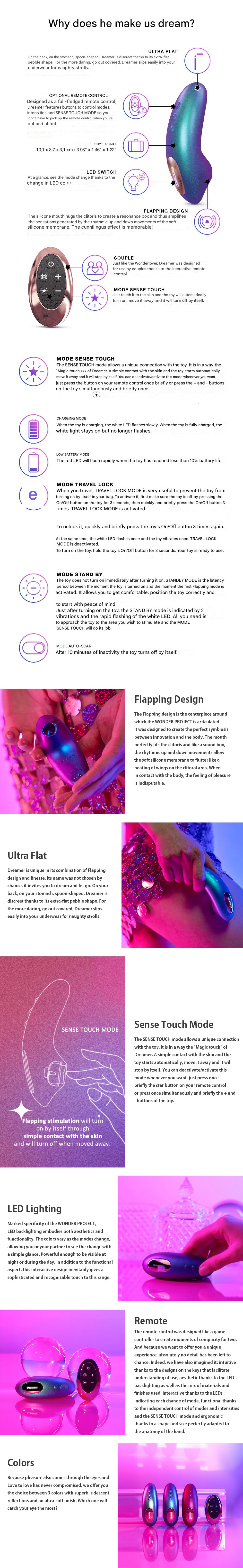 Love to Love Dreamer Mini Tongue Licking Flicker Clit Vibrator with Remote Control
