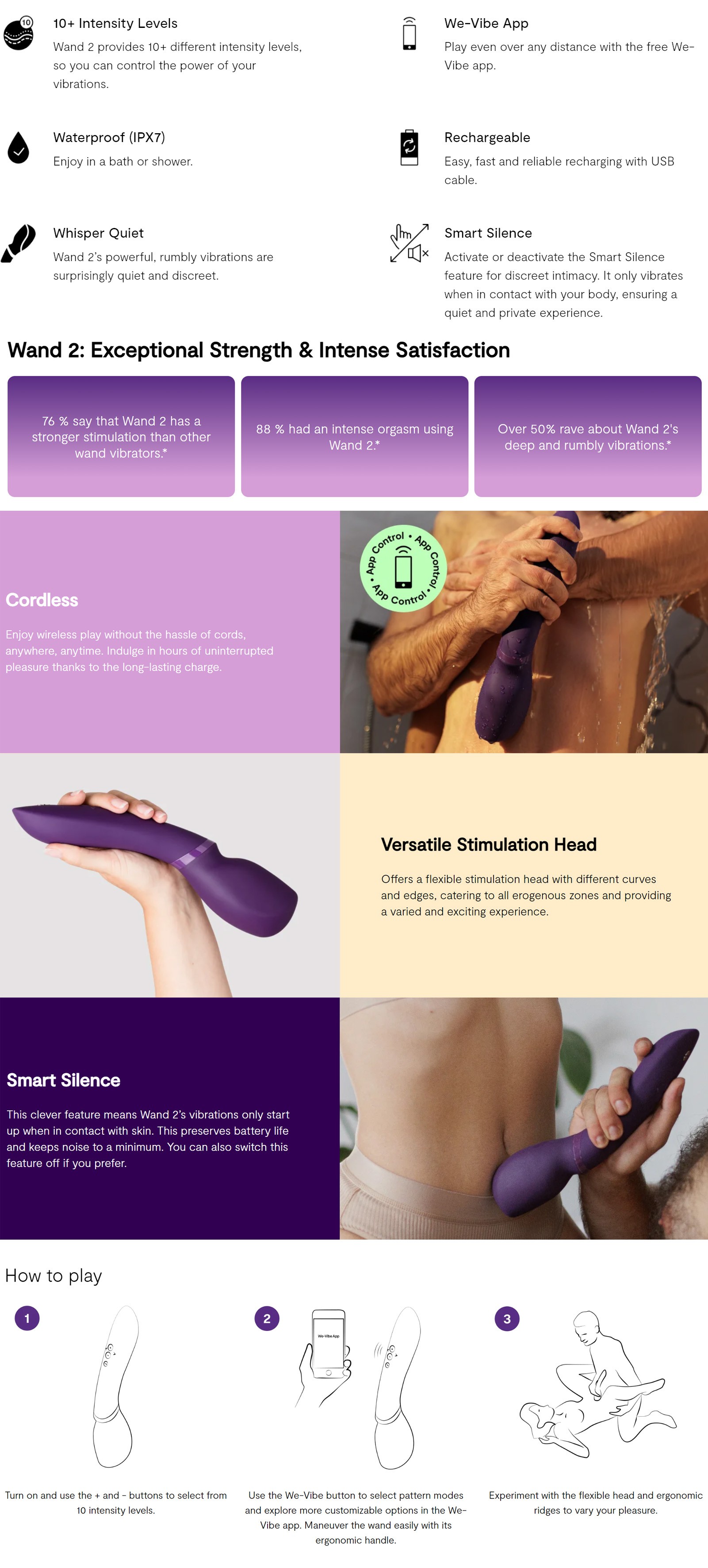 We-Vibe Wand 2 Vibrator Cordless Body Massager with App Control