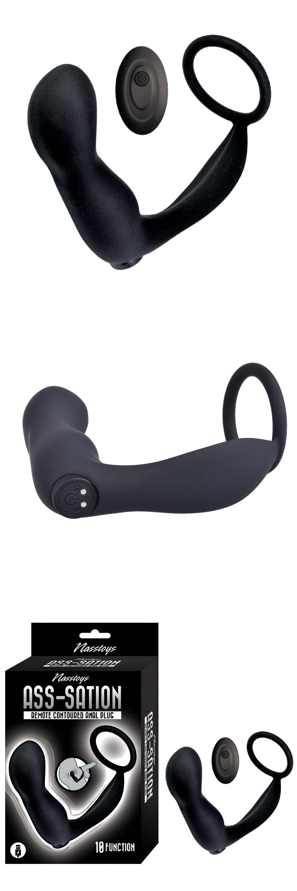 Ass-Sation Prostate Massager Remote Contoured Anal Plug