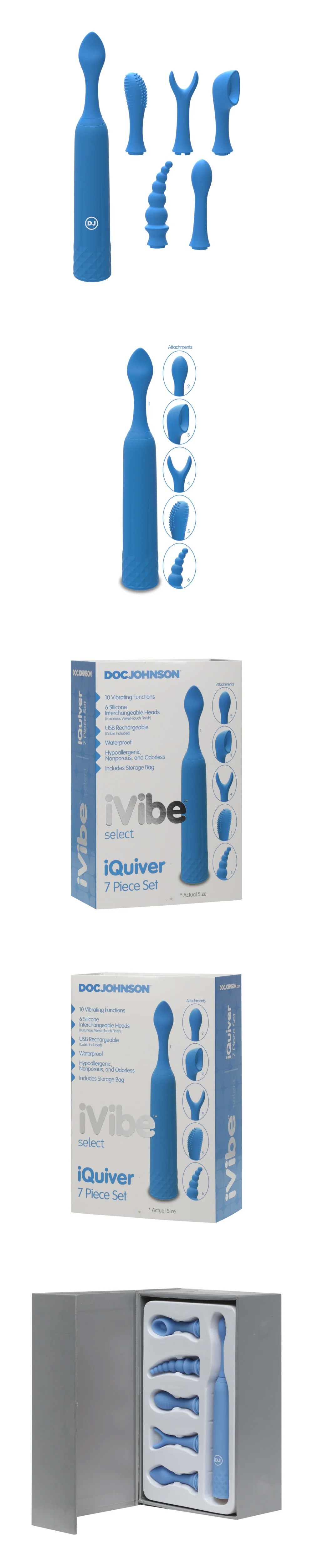 Doc Johnson iVibe iQuiver 7 Piece Set Wand Vibrator