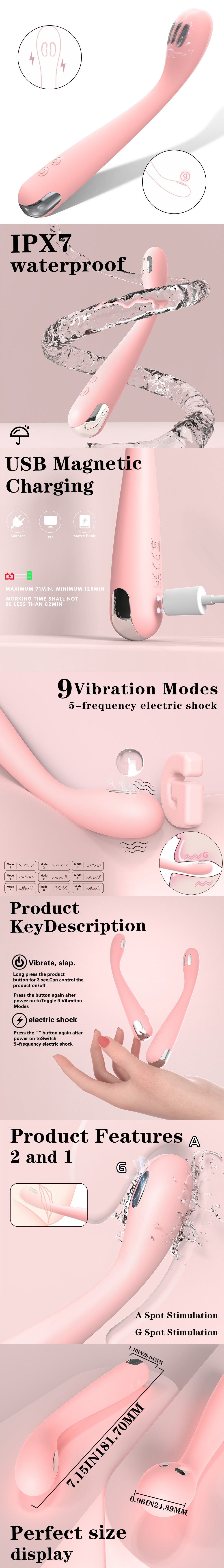 S-Hande 2 in 1 Electric Shock G-spot Vibrator