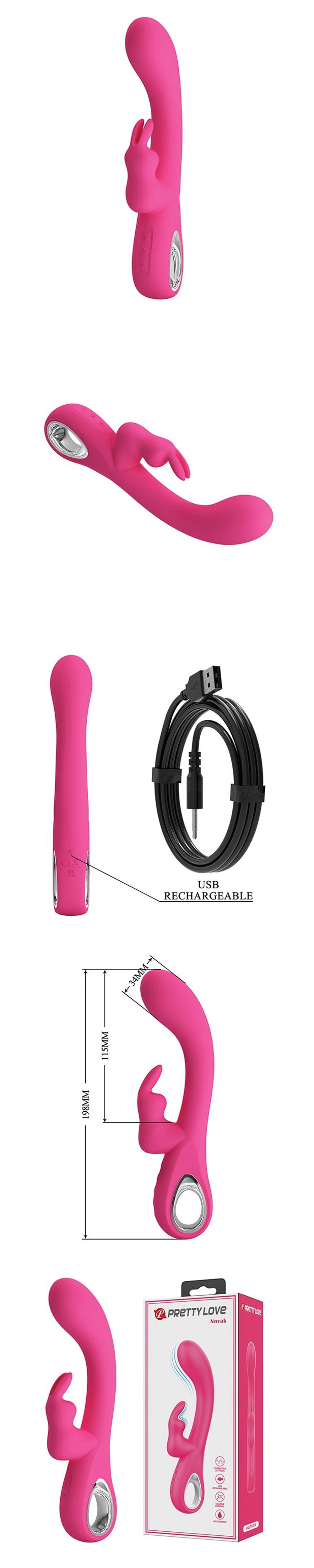 Pretty Love Novak Rabbit Vibrator with Handle