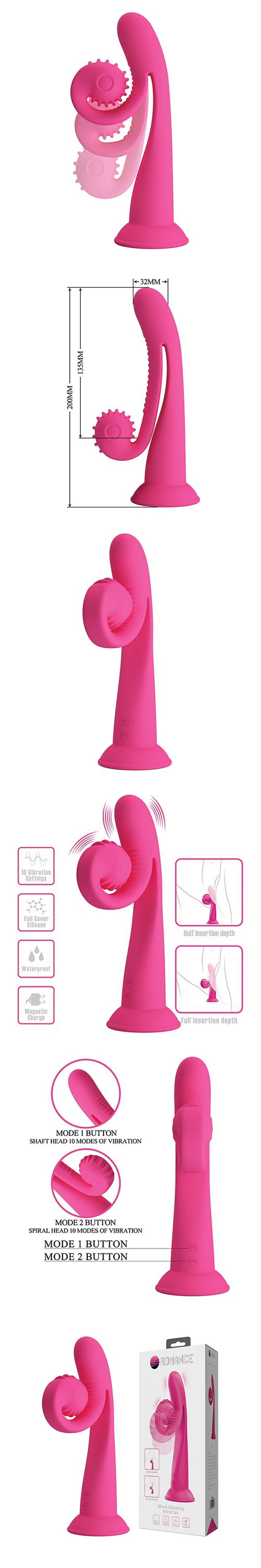 Pretty Love Romance Selma Snail Rabbit Vibrator with Suction Cup