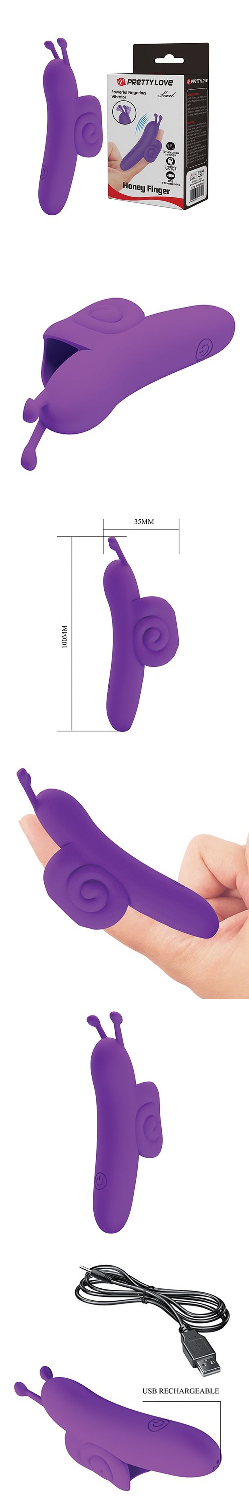 Pretty Love Snail Honey Finger Vibrator Clit Stimulator