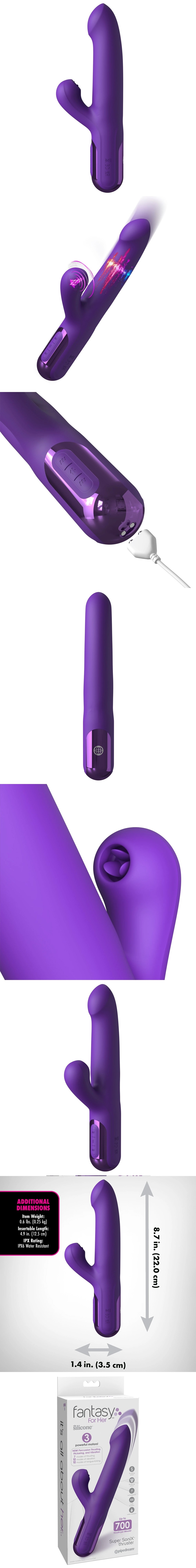 Pipedream Super Sonix Thruster & Tongue Licking Rabbit Vibrator