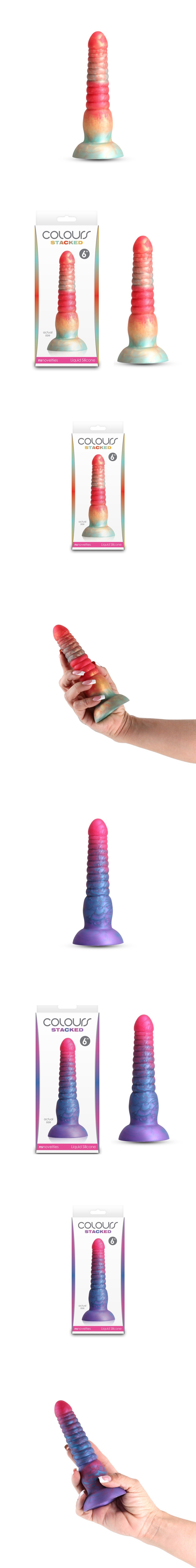 NS Novelties Colours Stacked 6" Dildo with Suction Cup