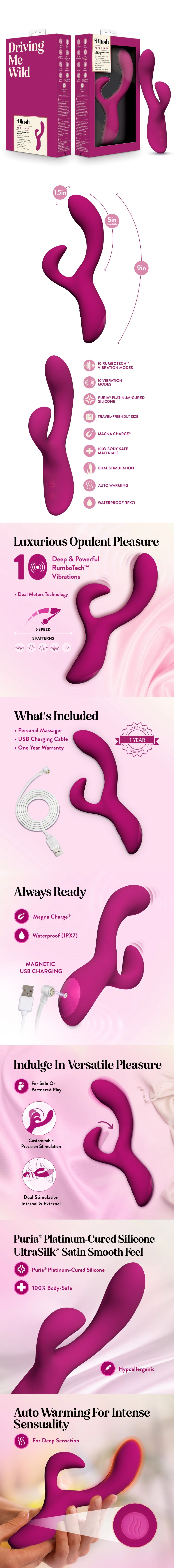 Blush Quinn G-Spot Dual Stimulation Rabbit Vibrator