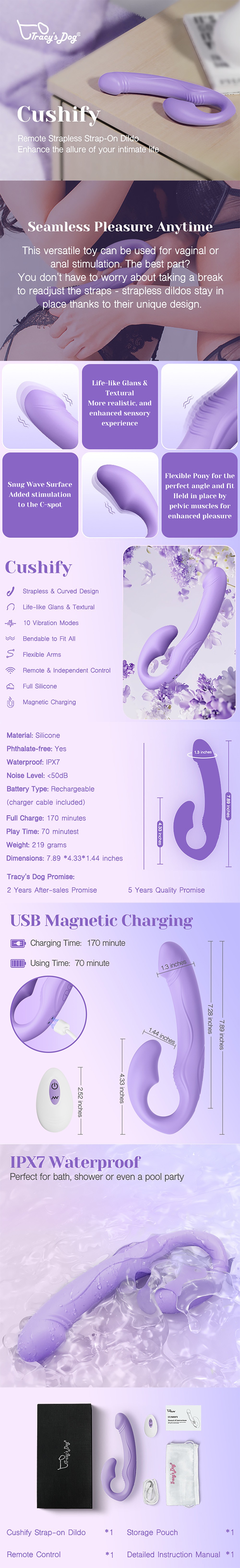 Tracys Dog Cushify G Spot Vibrator With Remote Control 