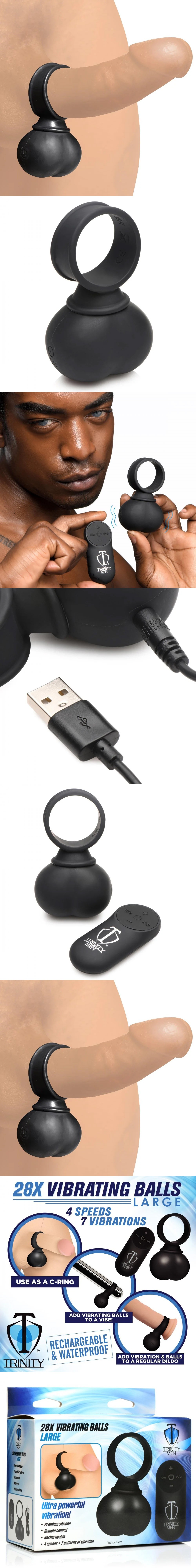 trinity men 28x vibrating balls silicone penis ring with remote control for men couple