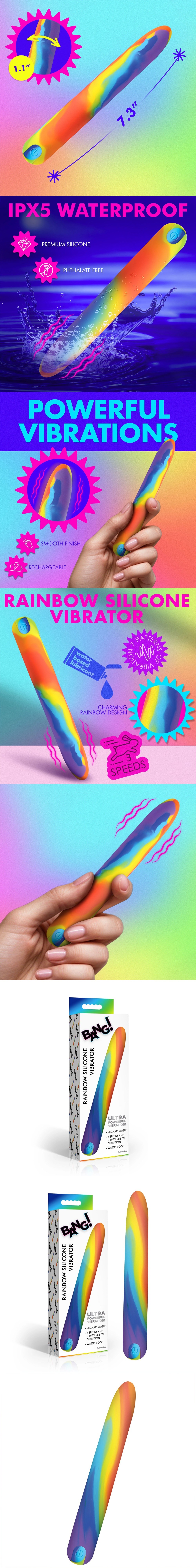 bang rainbow silicone bullet vibrator clitoral g spot stimulator for women