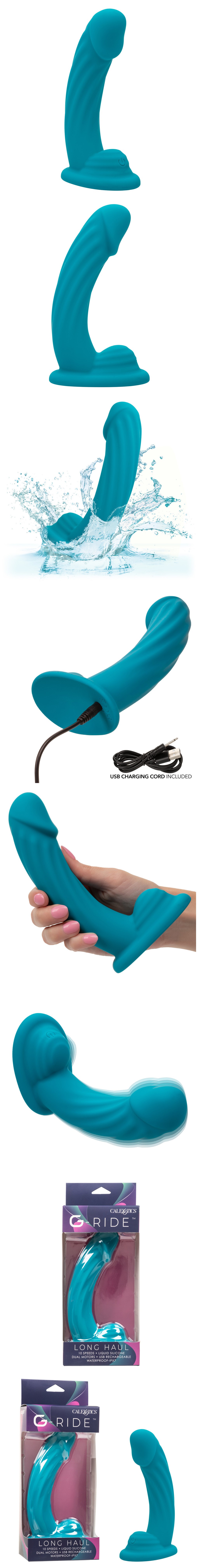 calexotics g-ride long haul silicone vibrating dildo pad with suction cup