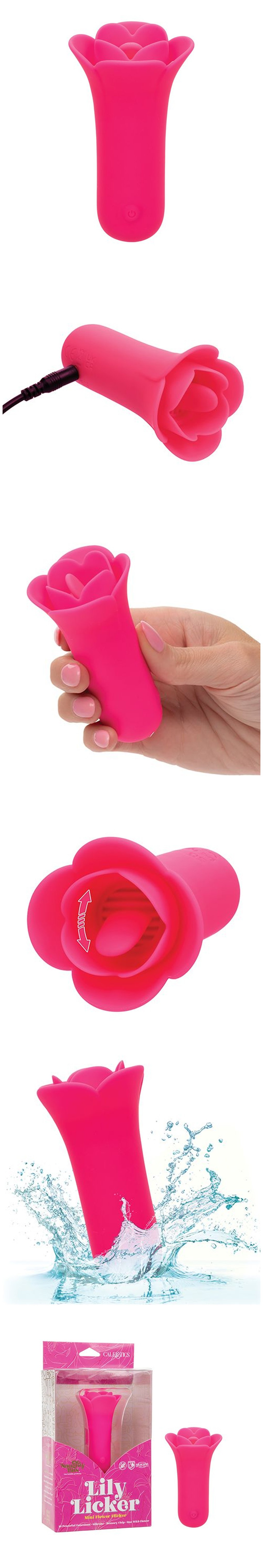calexotics naughty bits lily licker mini flower flicker clitoral vibrator