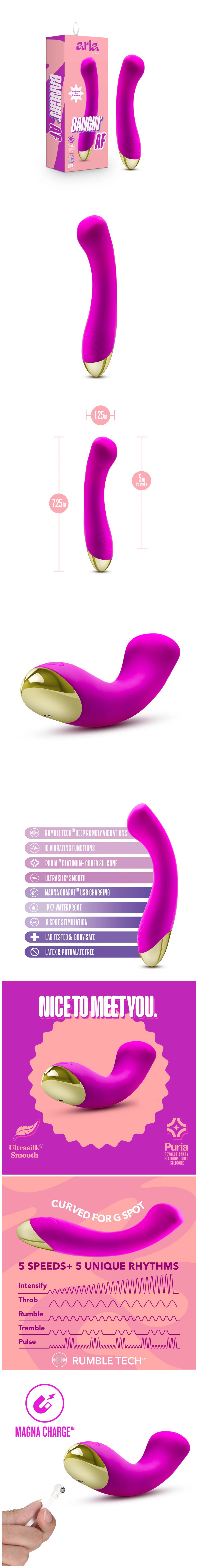 blush aria bangin af rechargeable silicone g-spot vibrator blush aria bangin af rechargeable silicone g-spot vibrator