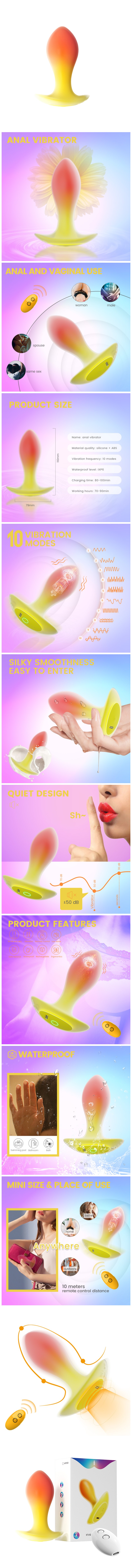 venusfun koi silicone vibrating clitoral butt plug with remote control
