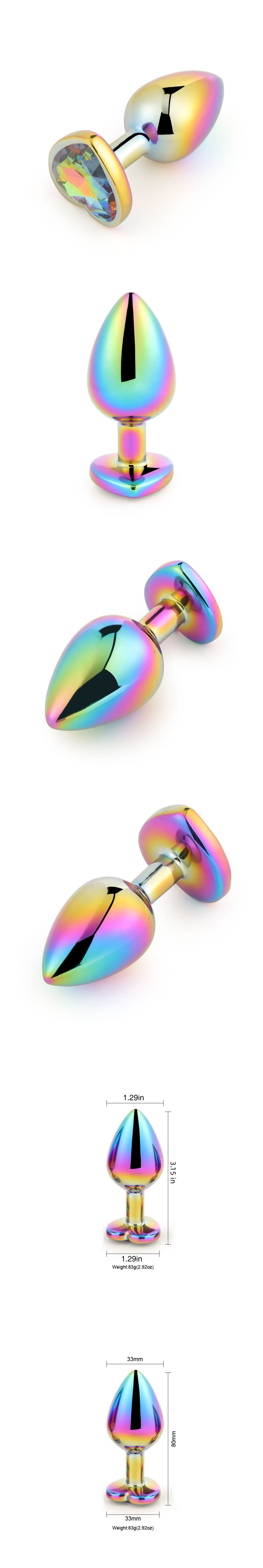 venusfun metal butt plug rainbow luxury jewelry anal trainer