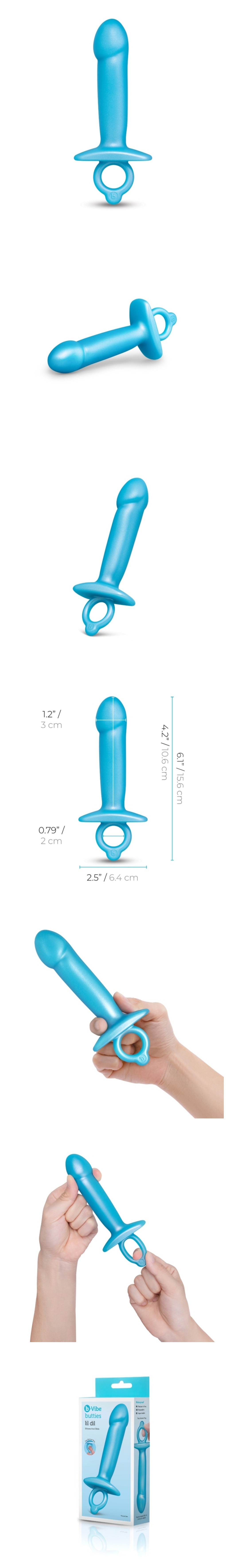 b-vibe butties lil dil silicone anal dildo butt toy with finger ring