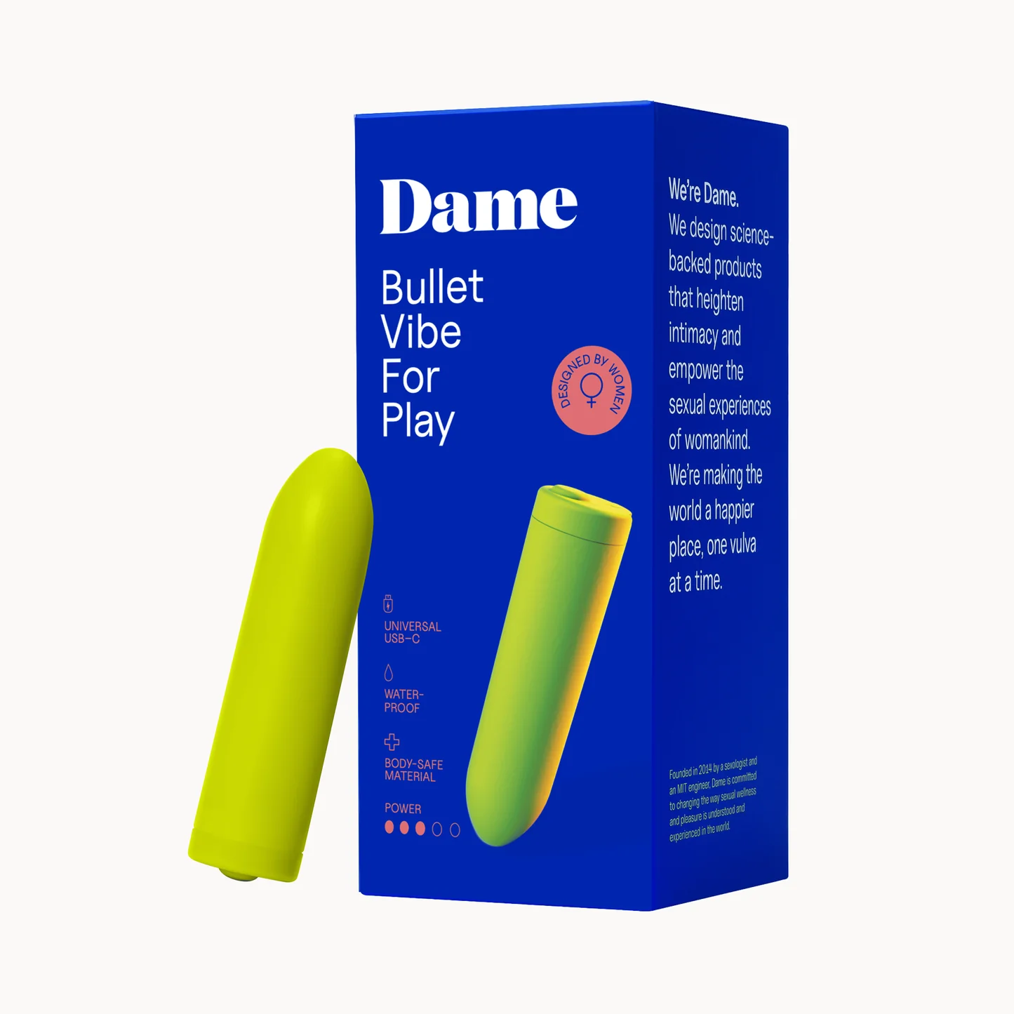 Dame Zee Bullet Vibrator Handheld Portable Small Massager USB Rechargeable