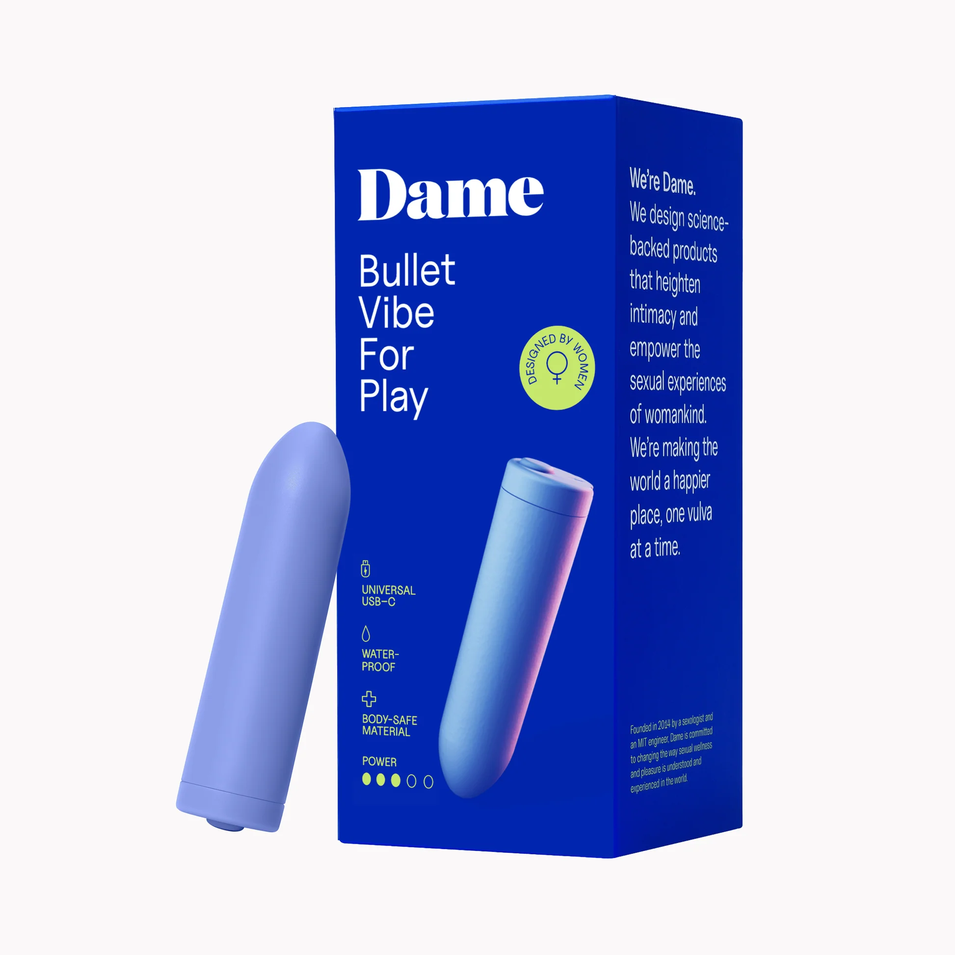Dame Zee Bullet Vibrator Handheld Portable Small Massager USB Rechargeable