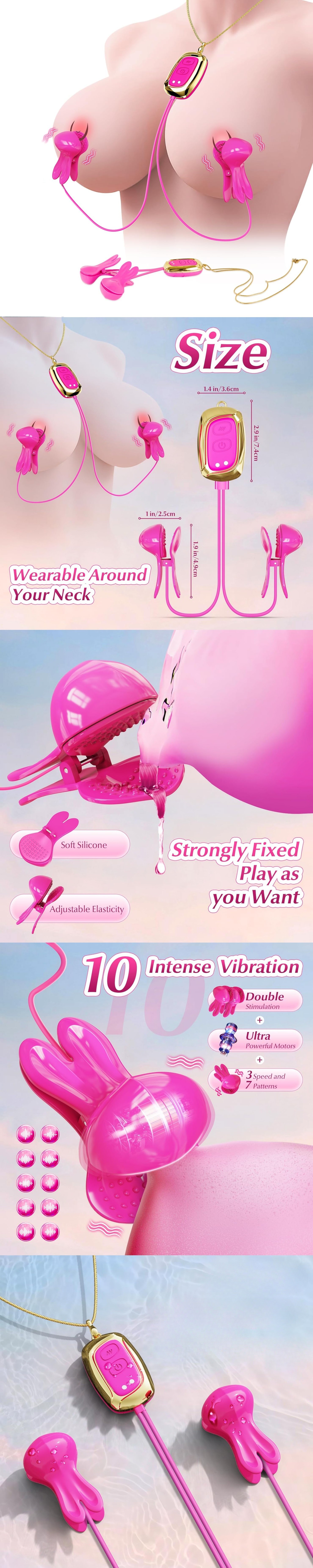 venusfun rabbit wearable vibrating nipple clamps app control