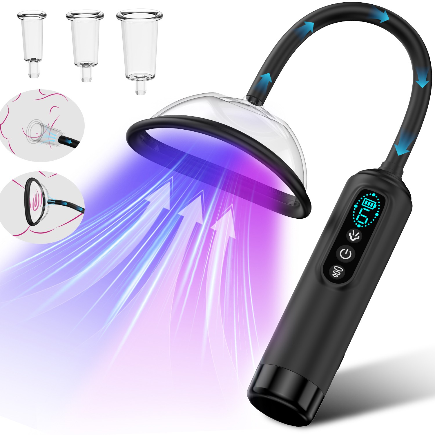 Venusfun Suction Vibrator Pussy Pump Nipple Sucking with LCD 6 Suck Modes Sex Toys for Women