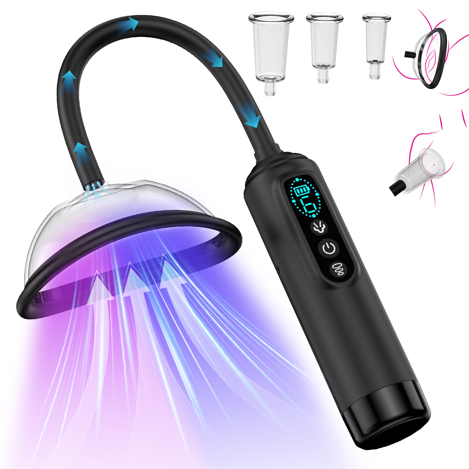 Venusfun Suction Vibrator Pussy Pump Nipple Sucking with LCD 6 Suck Modes Sex Toys for Women