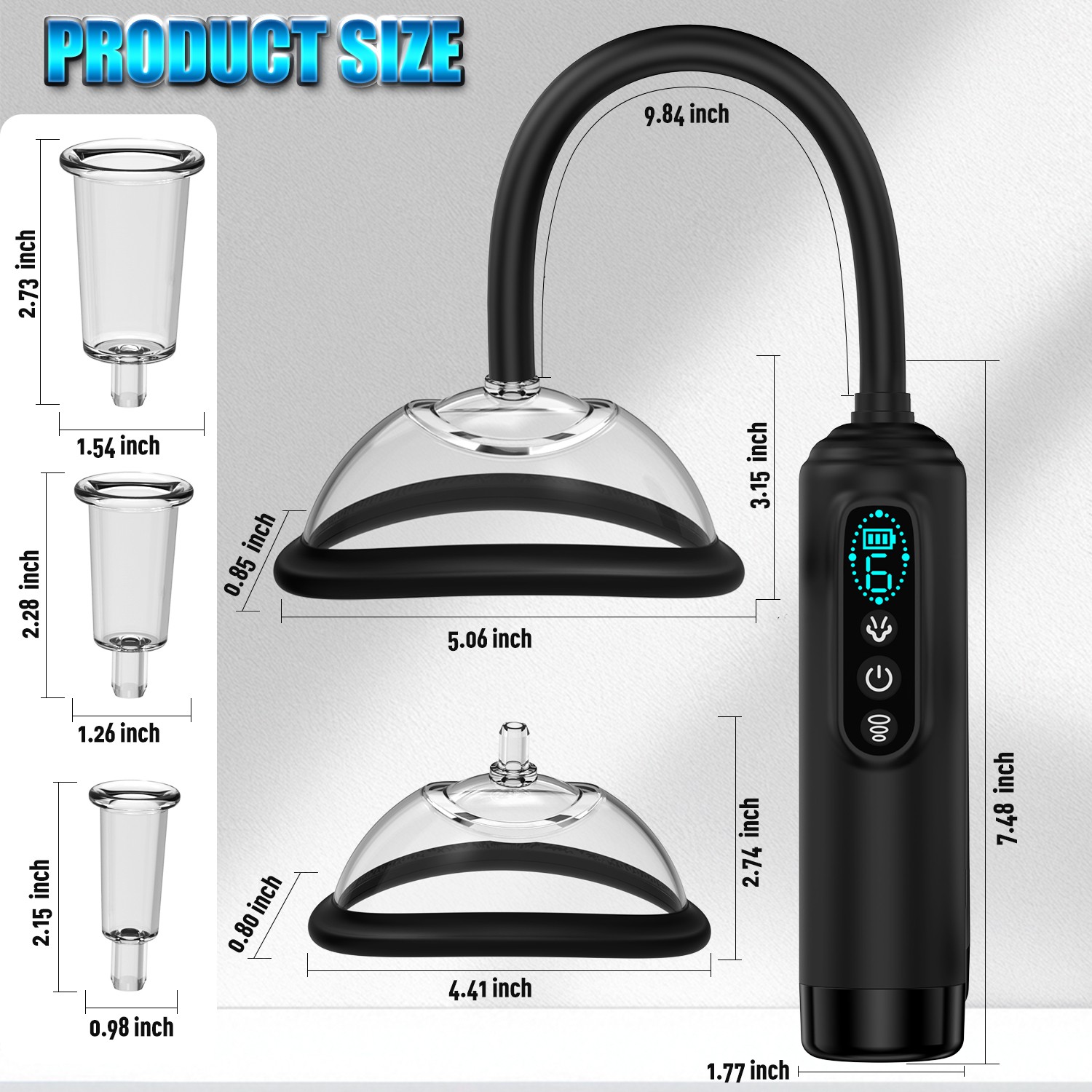 Venusfun Suction Vibrator Pussy Pump Nipple Sucking with LCD 6 Suck Modes Sex Toys for Women
