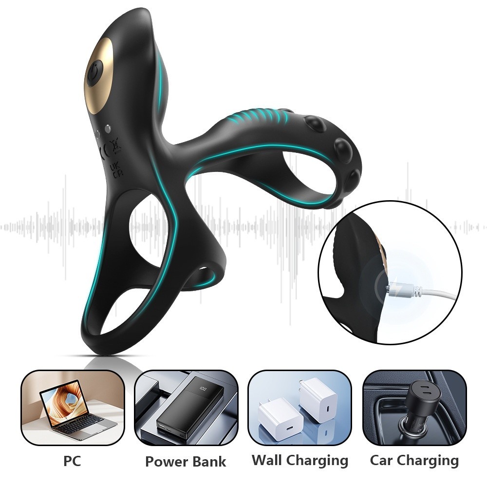 Venusfun Wearable Penis Ring with 10 Remote Vibration Modes Clitoral Vibrator Sex Toy