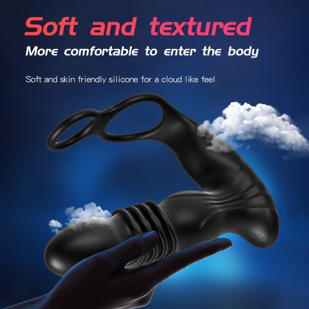 Venusfun Male Massager Silicone Dildo Anal Plug Thrusting Anal Vibrator with APP Control
