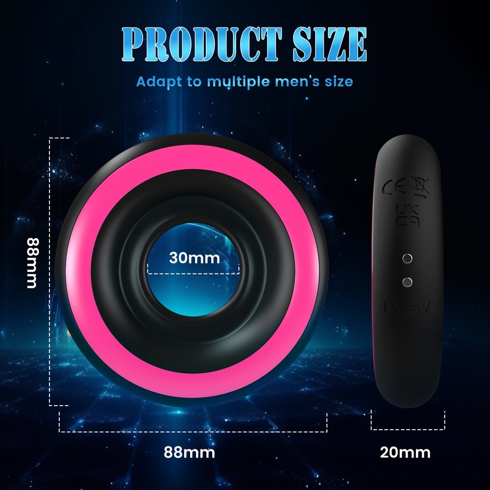 Venusfun Penis Ring with APP Control 10 Vibration Modes Male Sex Toys for Couples
