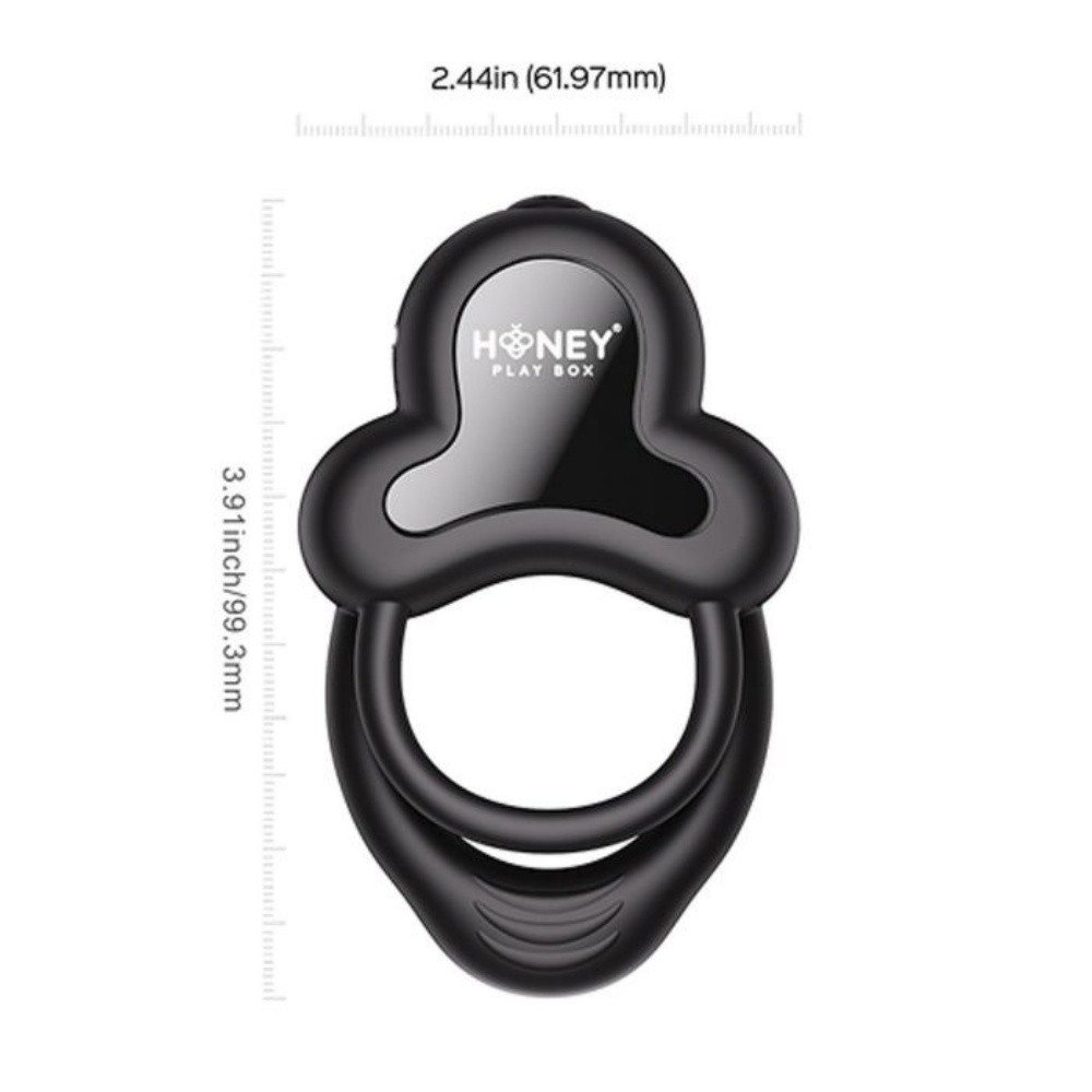 Honey Play Box Anello Vibrating Double Cock Ring with Clitoral Stimulator Penis Rings
