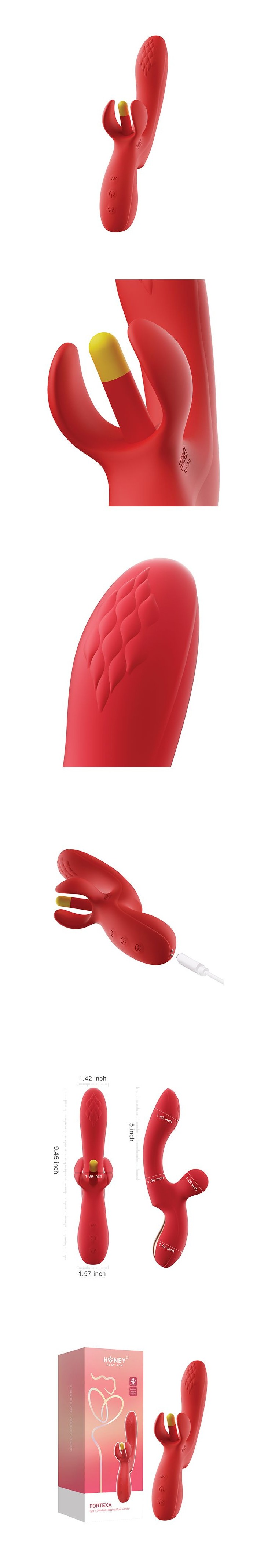 honey play box fortexa kinky finger flapping clit g-spot vibrator with app control