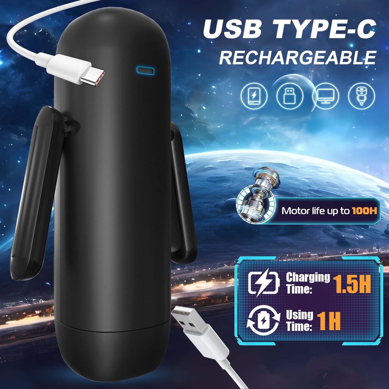 Venusfun Automatic Masturbator with Double Handles Penis Pump Pocket Male Sex Toy Venusfun Automatic Masturbator with Double Handles Penis Pump Pocket Male Sex Toy