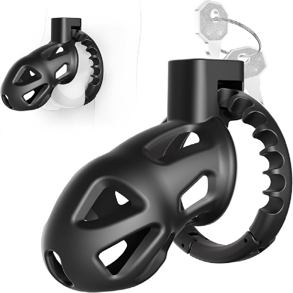 Venusfun Penis Rings Sissy Chastity Cage with 8 Adjustable Cock Rings & Invisible Lock
