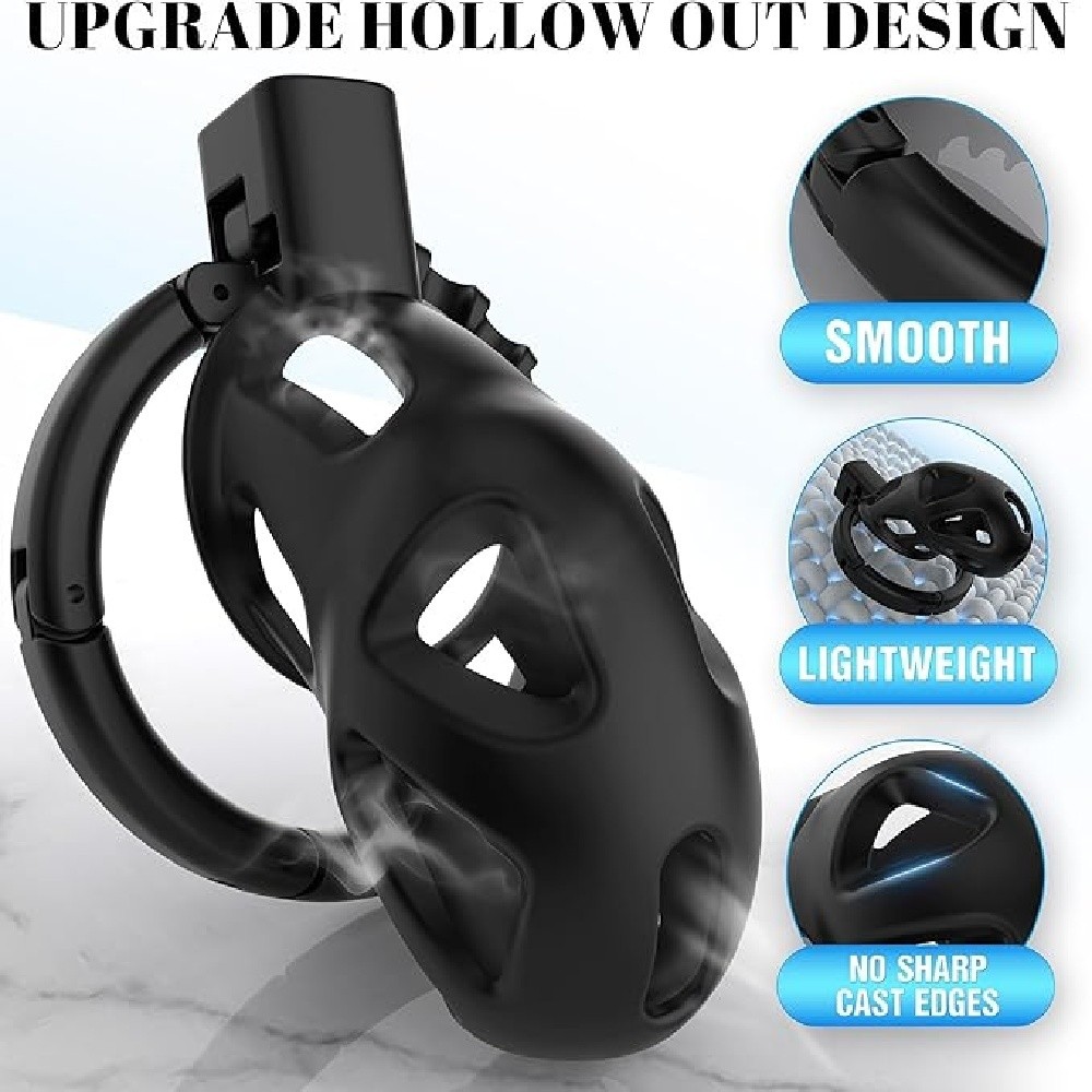 Venusfun Penis Rings Sissy Chastity Cage with 8 Adjustable Cock Rings & Invisible Lock