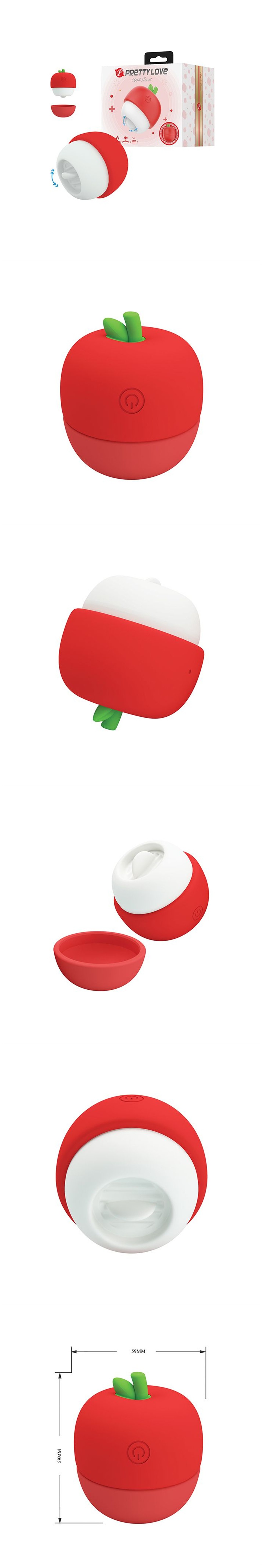 pretty love apple secret silicone clitoral licking stimulator