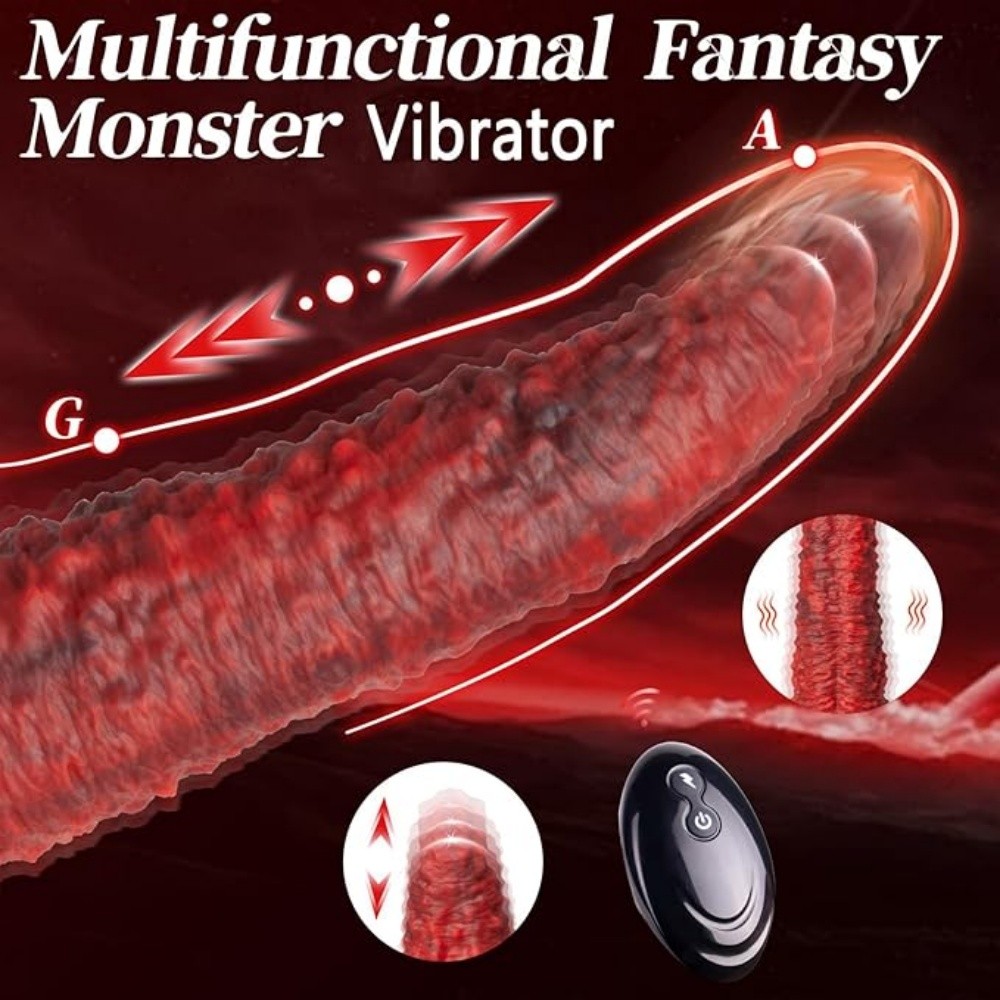 Venusfun Realistic Monster Tongue Thrusting Vibrating Dildos with Remote Control
