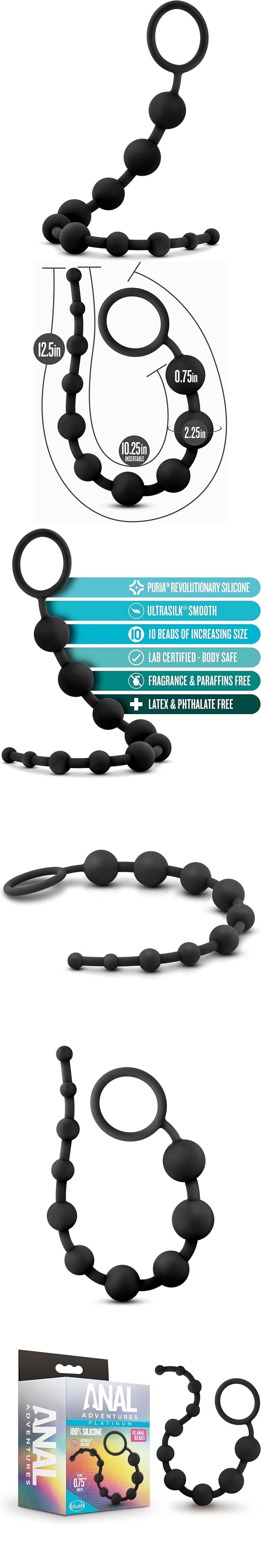 blush anal adventures platinum silicone anal beads beginner friendly butt sex toy