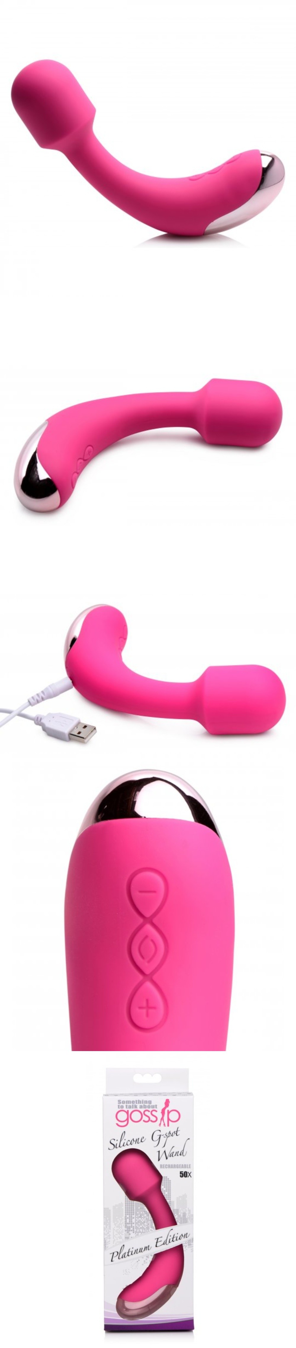 gossip 50x silicone g spot vibrator wand deep stimulation waterproof rechargeable sex toy