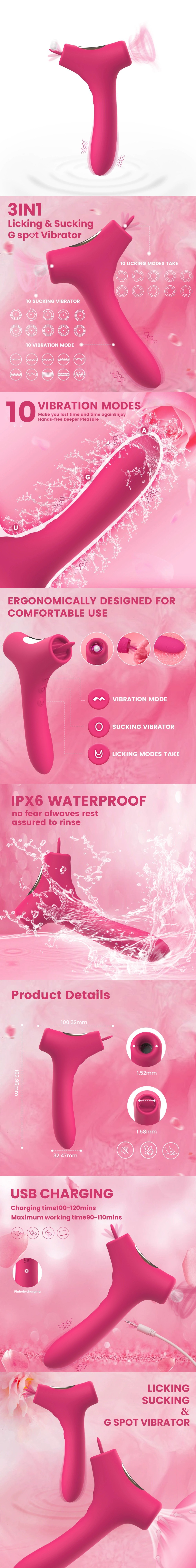 venusfun 3-in-1 licking vibrators suction vibrators