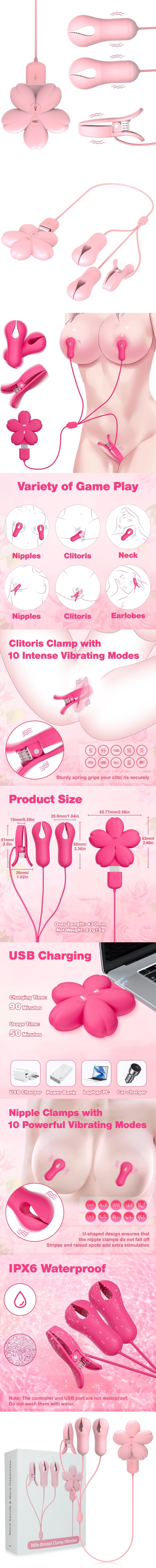 venusfun milo breast clamp clitoral vibrator sex toy for female