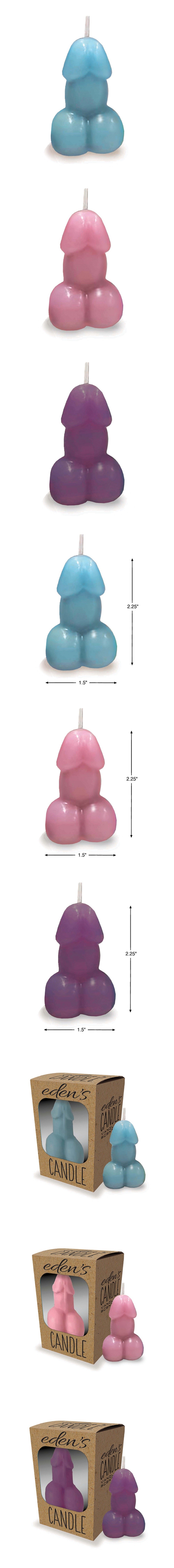 little genie eden's penis playful passion candle vanilla scented penis 2.25"