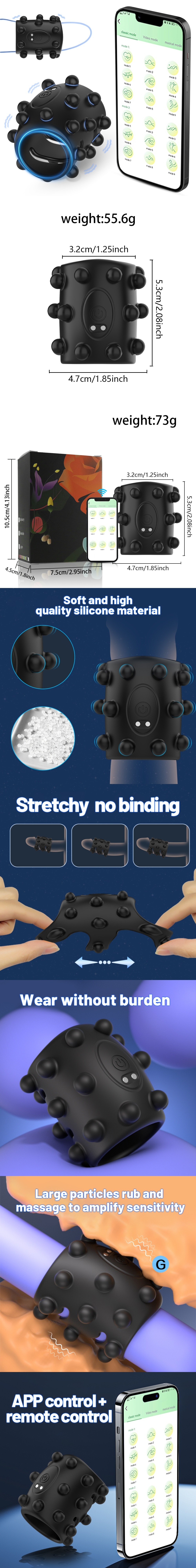 venusfun silicone penis rings vibrators with app controlled