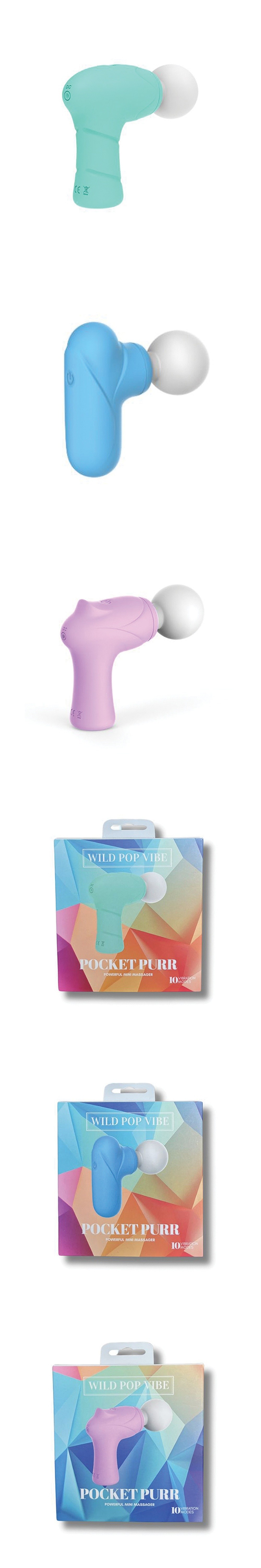 wild pop vibe pocket purr mini massager vibrator for intense on-the-go pleasure