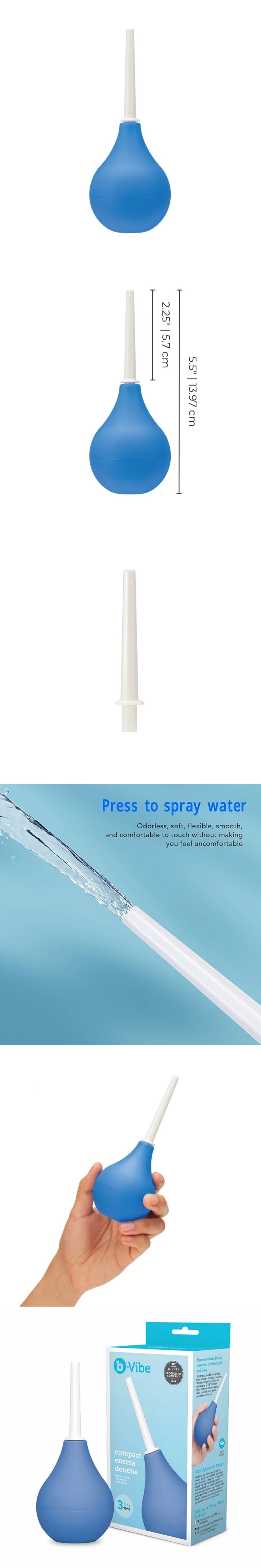 b-vibe 90ml discreet reusable compact enema douche for daily anal cleaning
