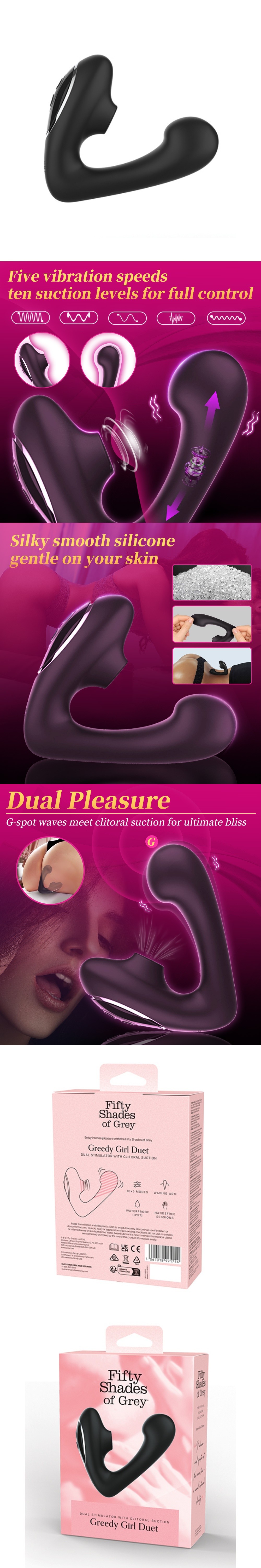 fifty shades of grey greedy girl duet clitoral&g-spot vibrator