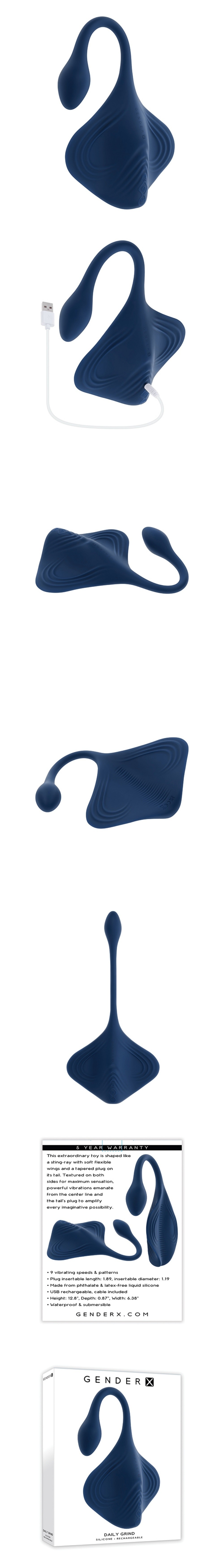 gender x daily grind silicone clitoral vibrator with 9 vibrating speeds