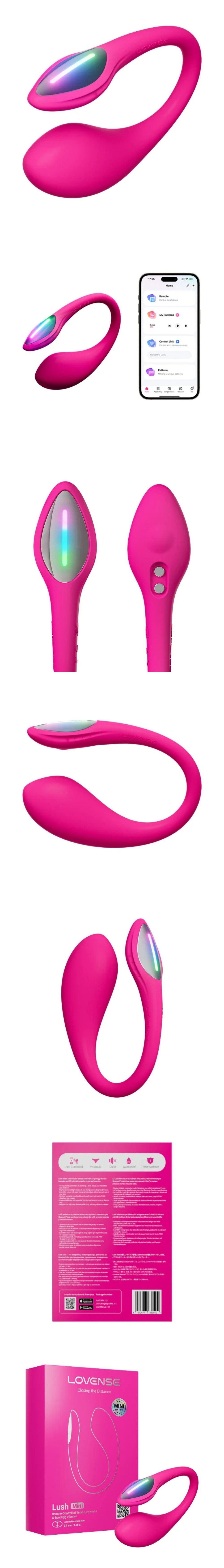 lovense lush mini small & powerful g-spot egg vibrator with app controlled